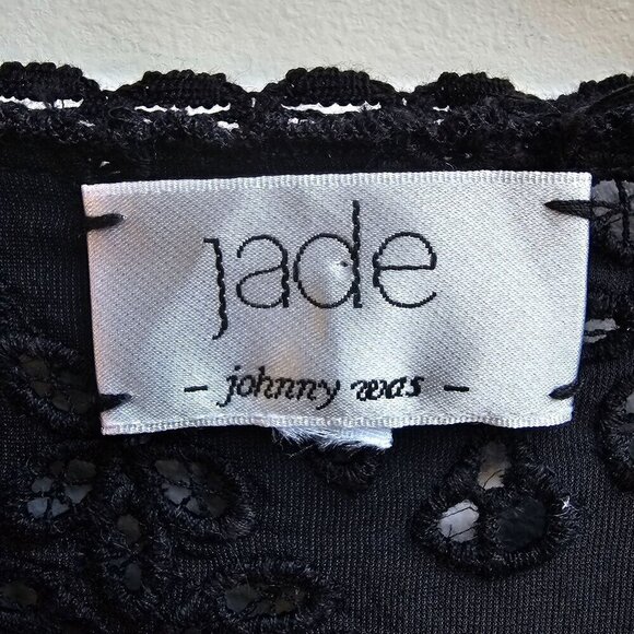 Jade Johnny Was Silk Blend Velvet Embroidered Top With Tassel Tie, Size Small - Picture 4 of 11